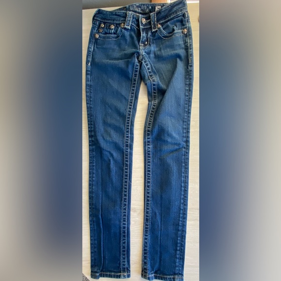 Miss Me Women's Skinny Jeans JPW5123SK-4 Dark Wash Embellished Pockets Size 23 - Picture 3 of 9